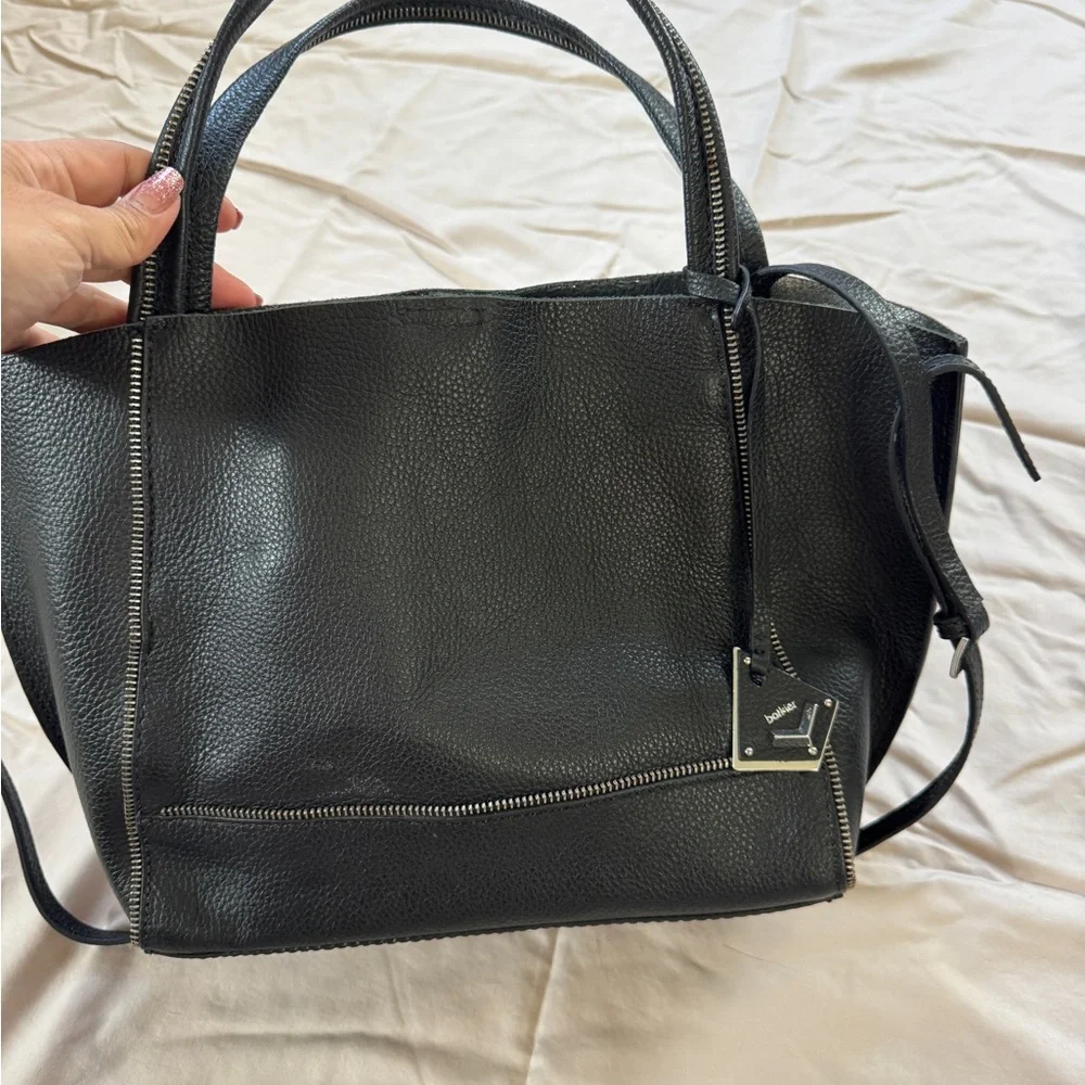 Botkier Black Leather Purse with zipper accents - Picture 2 of 4